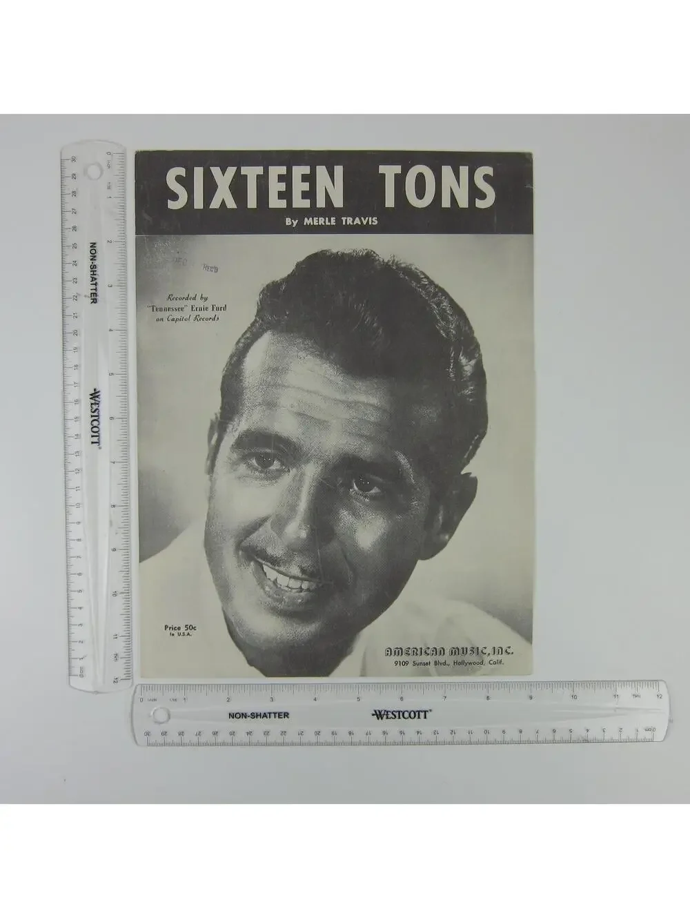 Sheet Music Sixteen Tons Merle Travis Tennessee Ernie Ford Vintage 1947